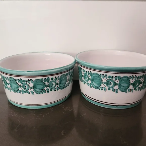 Vintage Modra Slov Keramika Hand-Painted Ceramic Bowls #858 – Folk Art Pottery - Picture 4 of 7